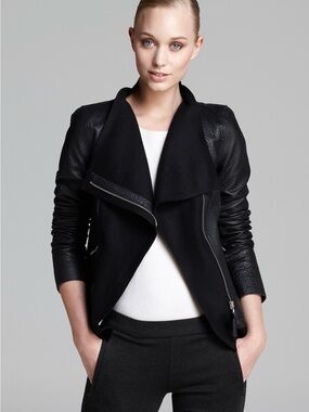 Mackage Armada Mixed Media Leather Jacket